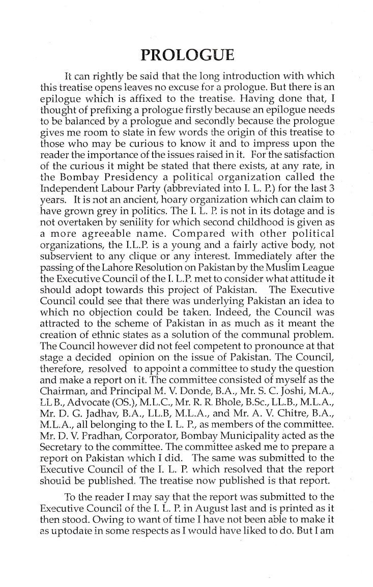 Pakistan or the Partition of India