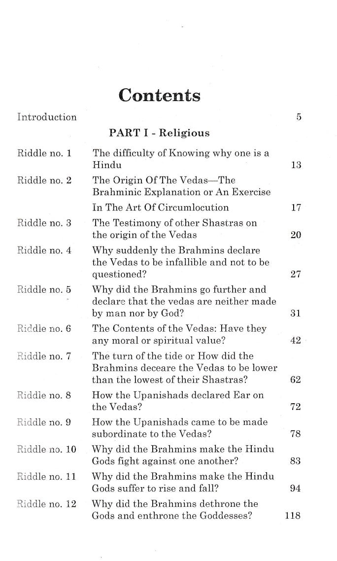 Riddles In Hinduism